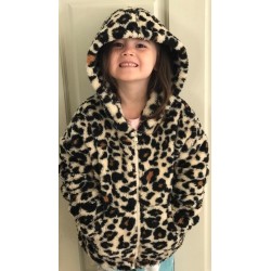 Faux Fur Hooded Animal Print Child Jacket - So Soft!